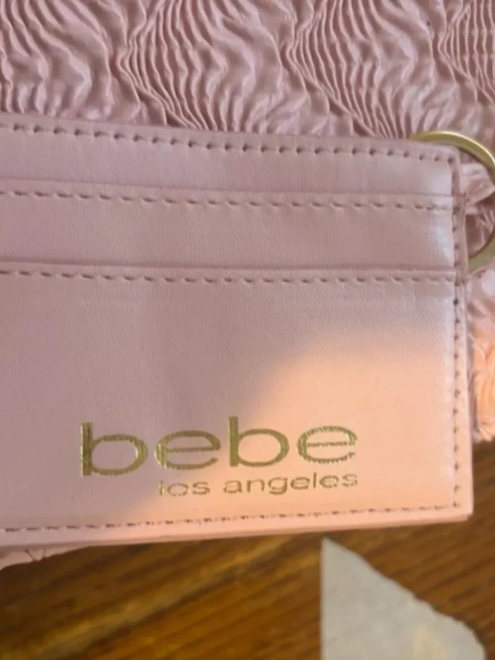bebe Pink Quilted Textured Top-Handle Crossbody Bag with Gold Hardware